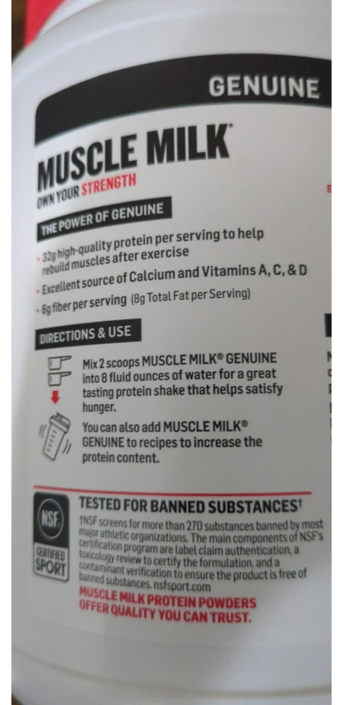 Muscle Milk Genuine Protein Powder Vanilla Creme 30.9 oz - photo 4