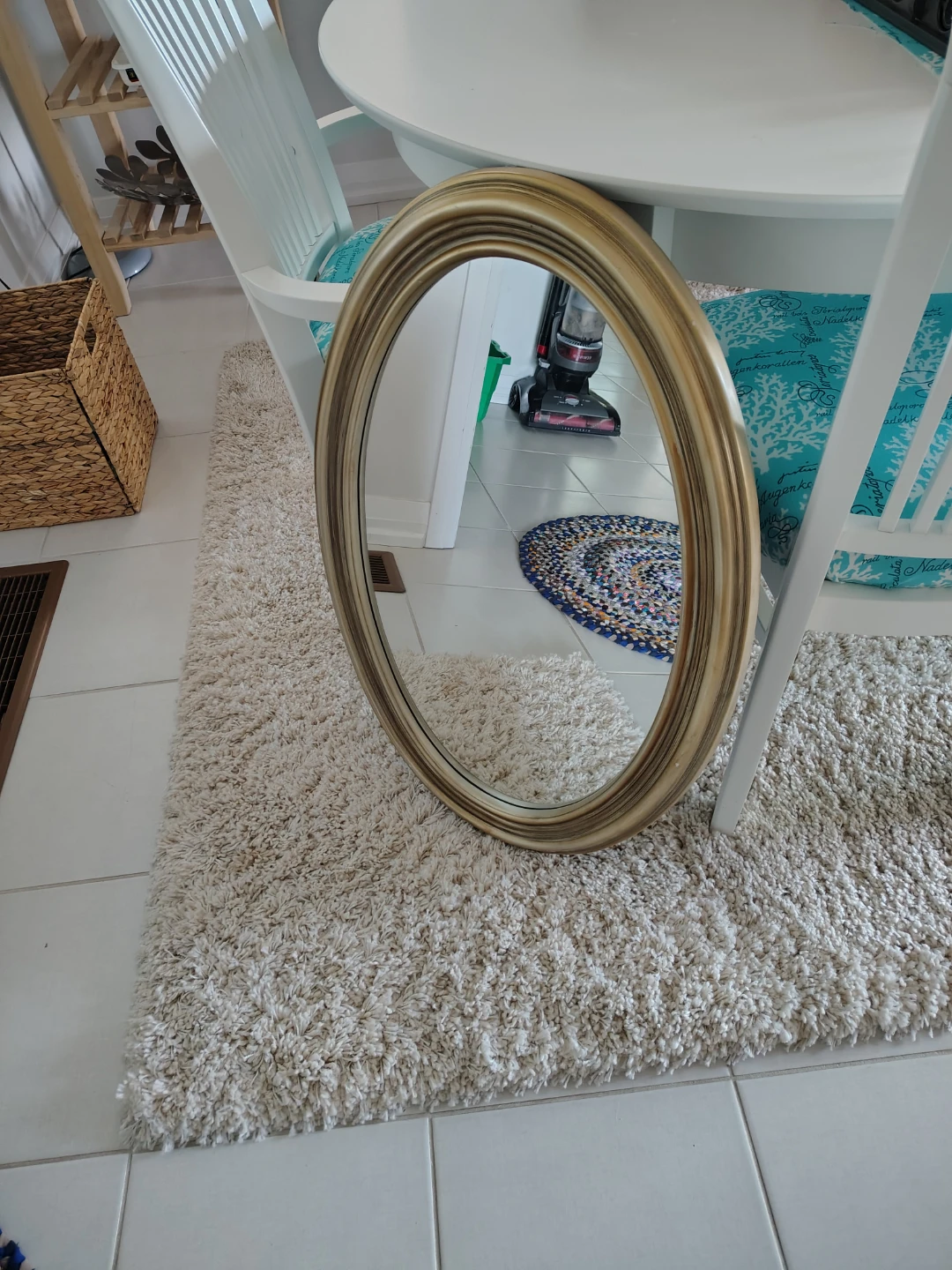 Oval Wall Mirror - Gold Frame - photo 2