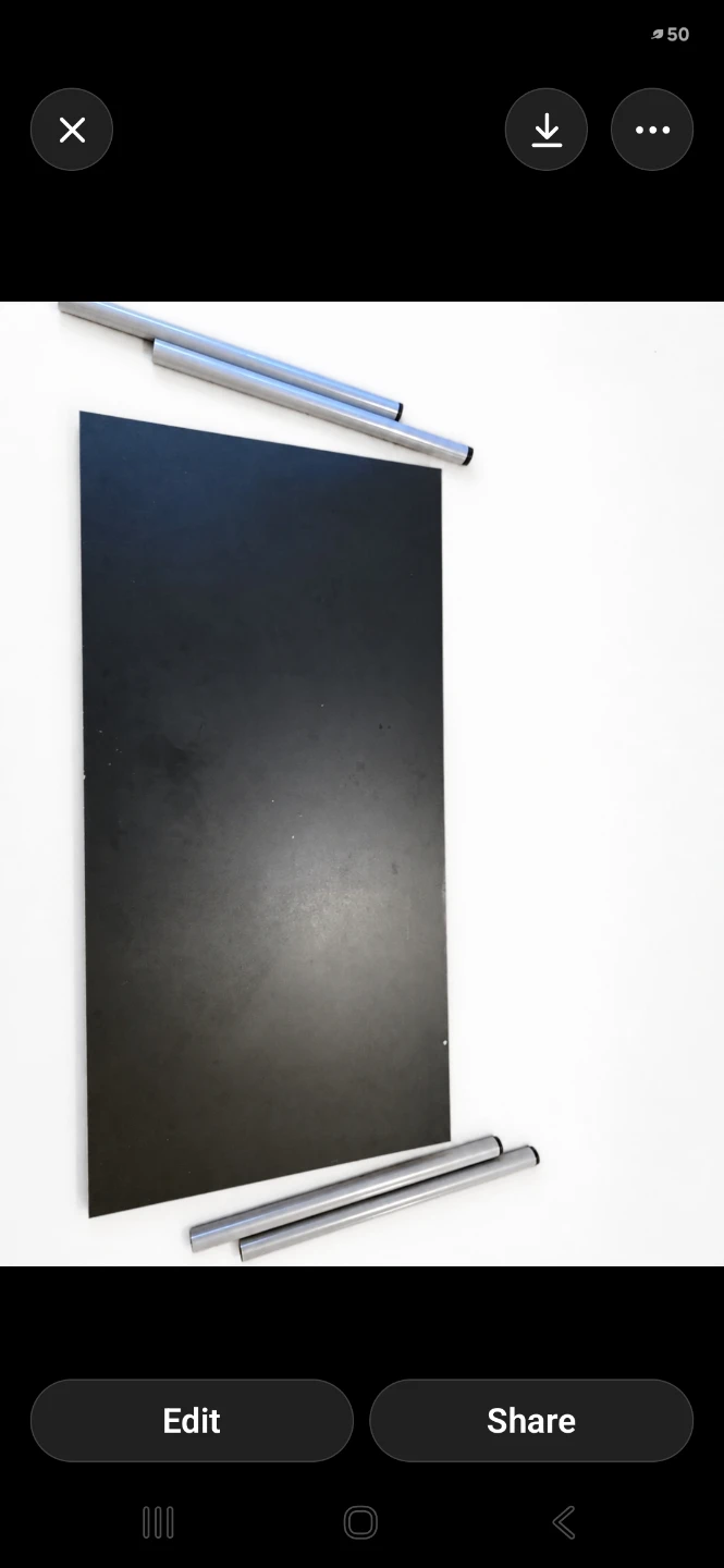 Black Table Top with Metal Legs