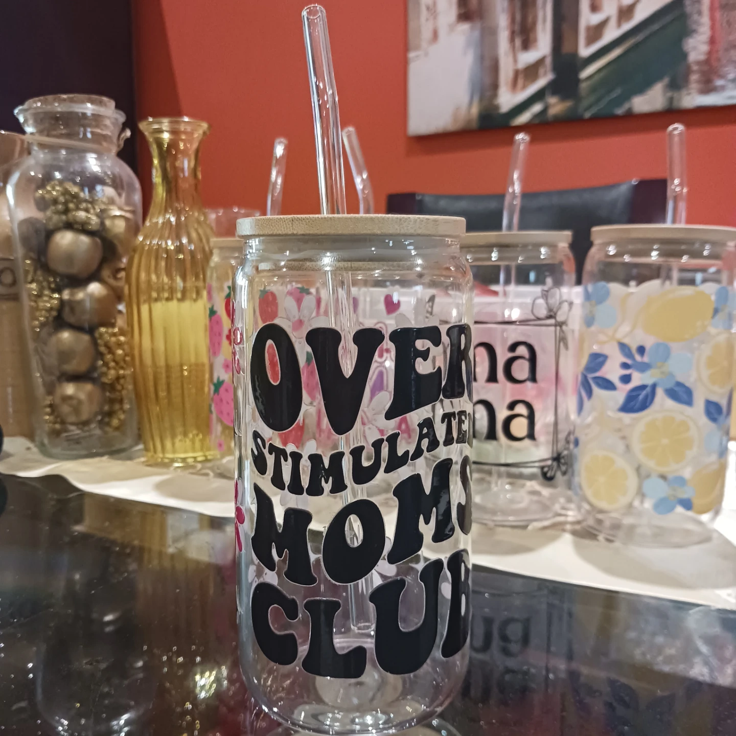 Over Stimulated Moms Club Tumbler with Straw