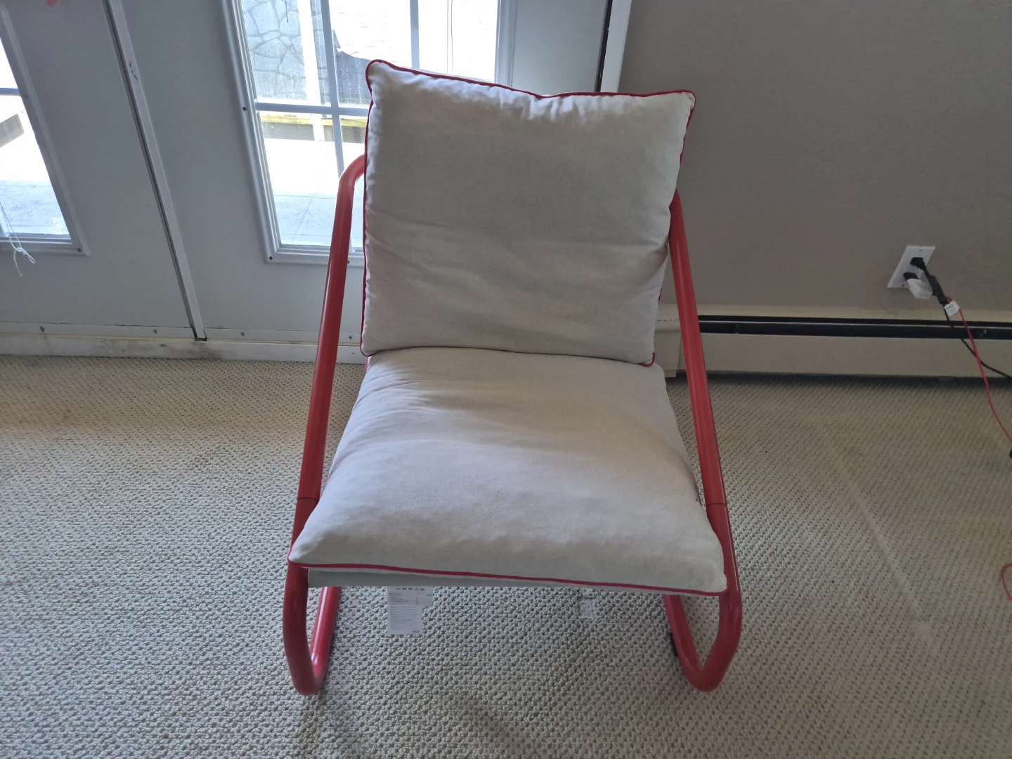 Pillowtop Lounger Chair with Red Frame