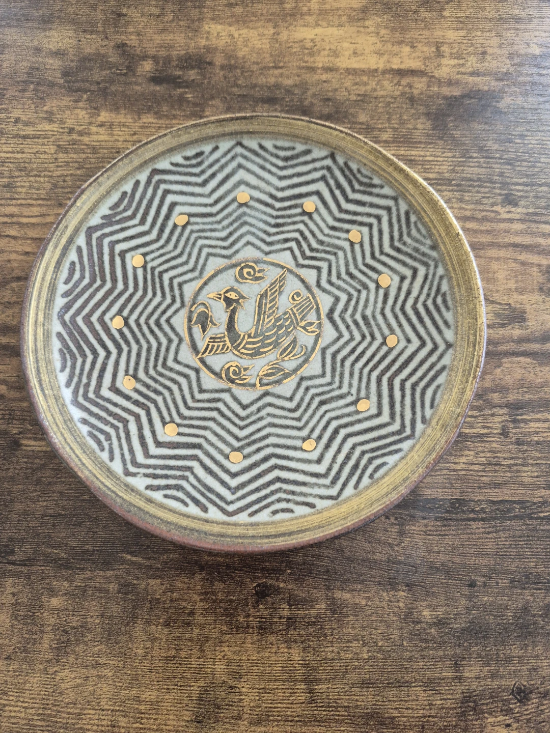 Decorative Ceramic Plate with Bird Design