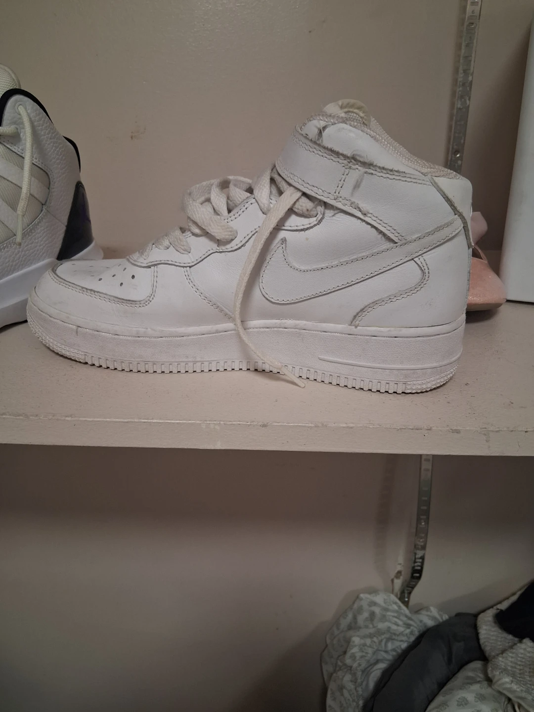 Nike Air Force 1 Mid White Leather Sneakers