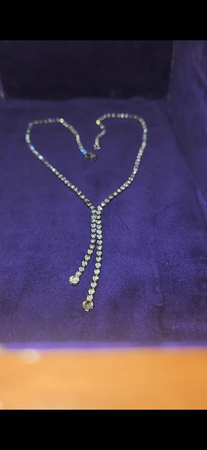 Pretty vintage necklace with crystal drops - photo 5