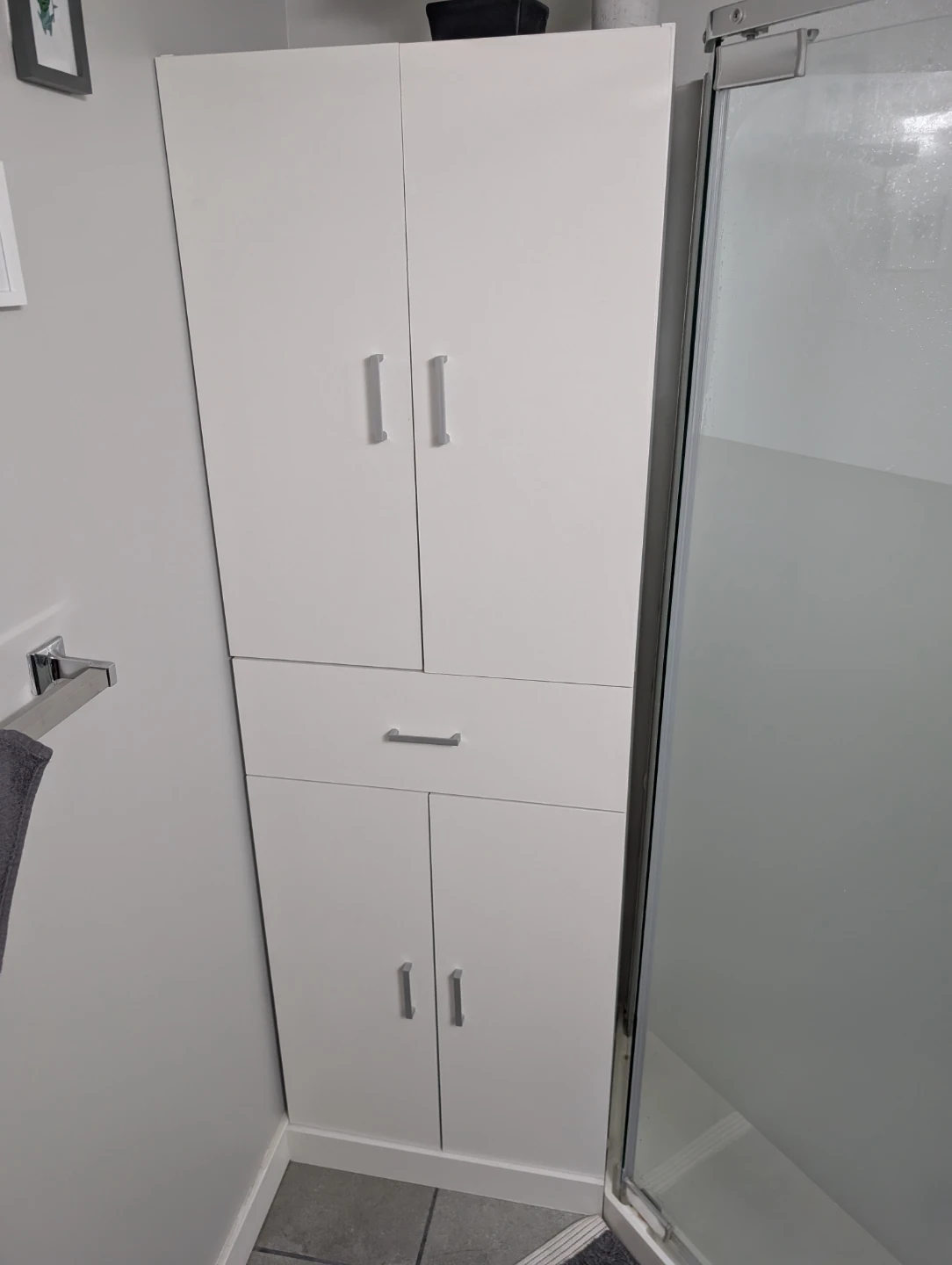 White storage cabinet