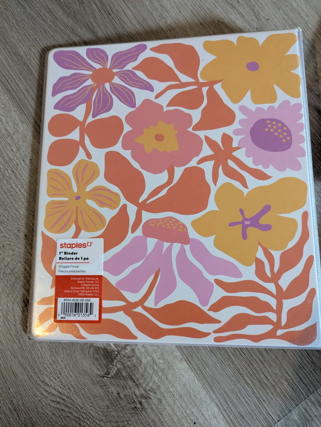 Staples 1" Binder - Floral Design