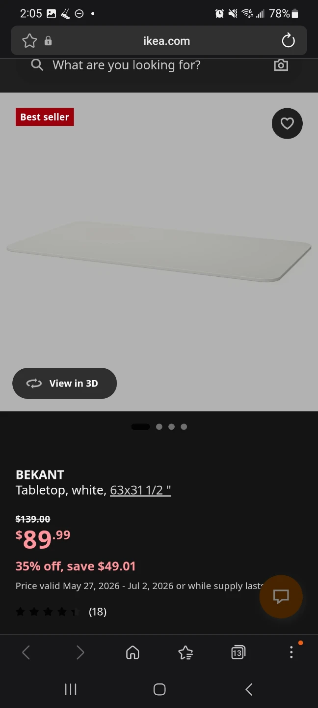 IKEA BEKANT Tabletop 63x31 1/2 " - photo 4