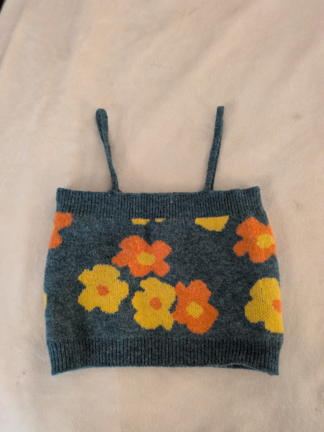 CIDER Floral Knit Tank Top
