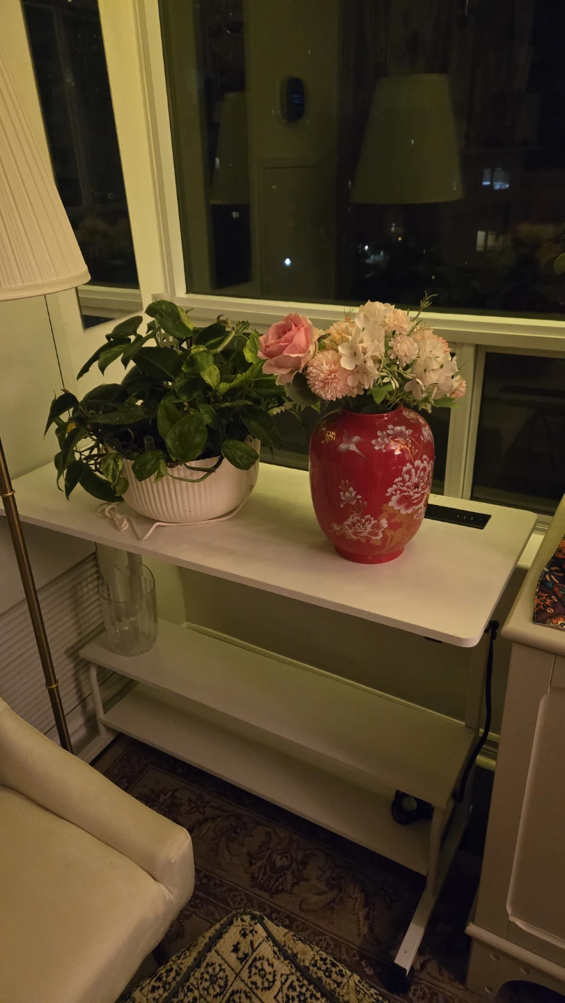 White Three-Tiered Side Table
