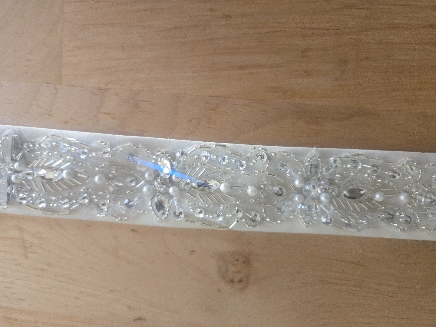 Ivory Beaded Wedding Dress Sash - photo 3