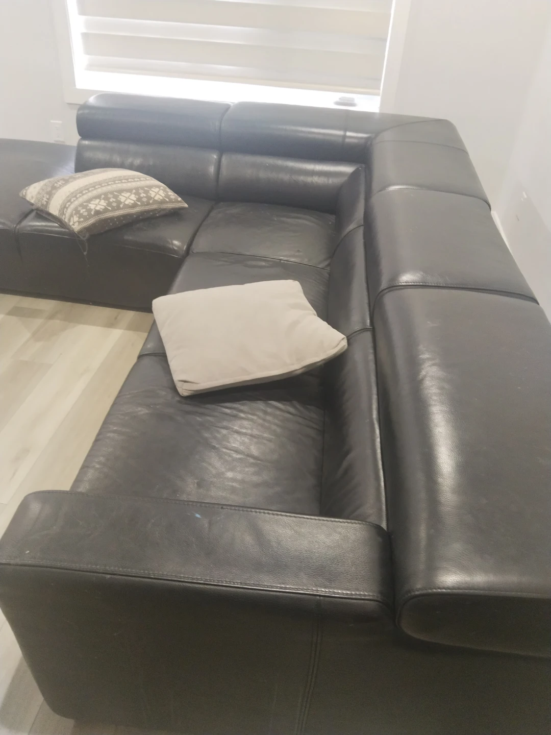 Black Leather Sectional Couch
