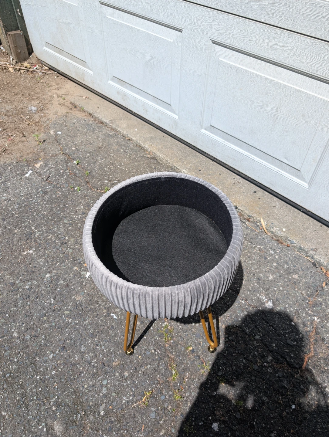 ⚽Grey Velvet Storage Ottoman Stool - photo 3