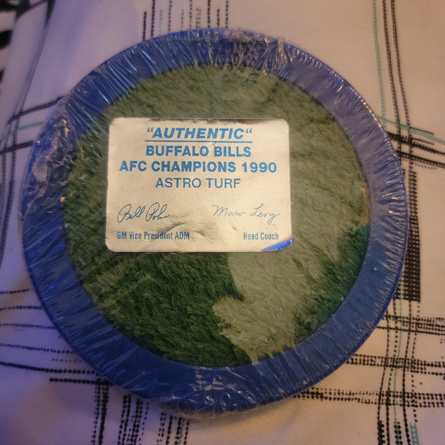Buffalo Bills AFC Champions 1990 Astro Turf Piece