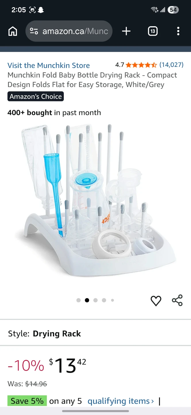 Munchkin Fold Baby Bottle Drying Rack