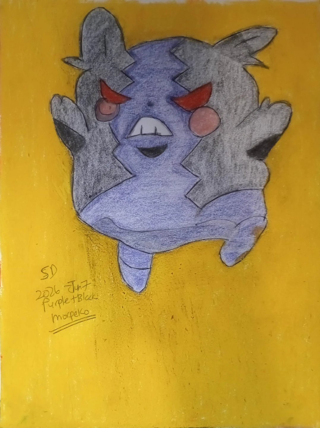 MORPEKO WITH YELLOW BACKGROUND PORTRAIT
