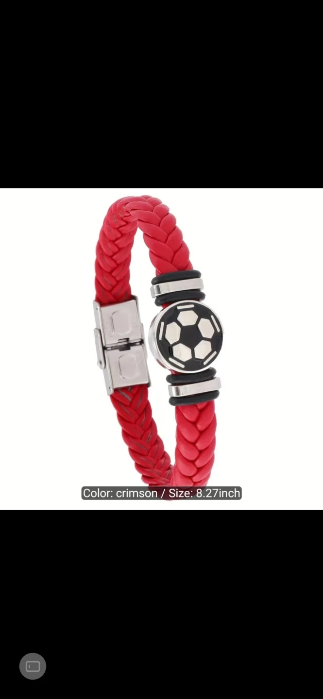 Soccer Ball Bracelet - White, Navy Blue, or Crimson