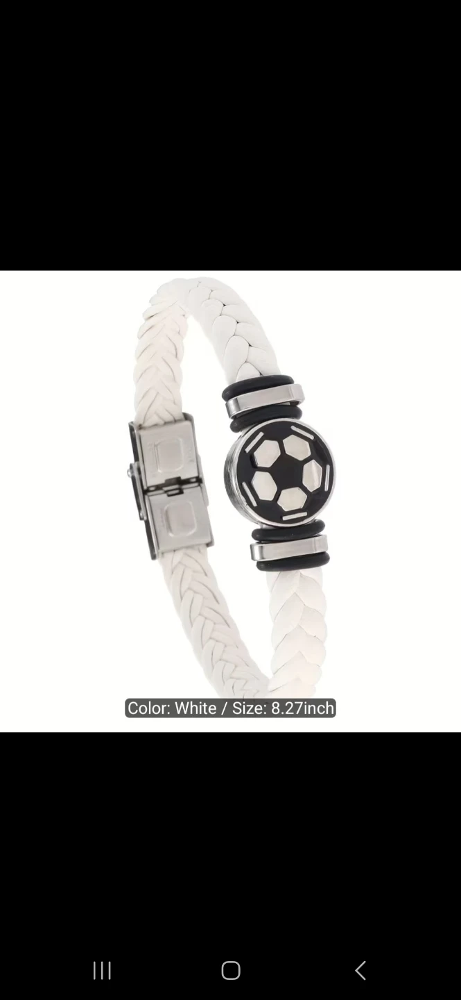 Soccer Ball Bracelet - White, Navy Blue, or Crimson - photo 3