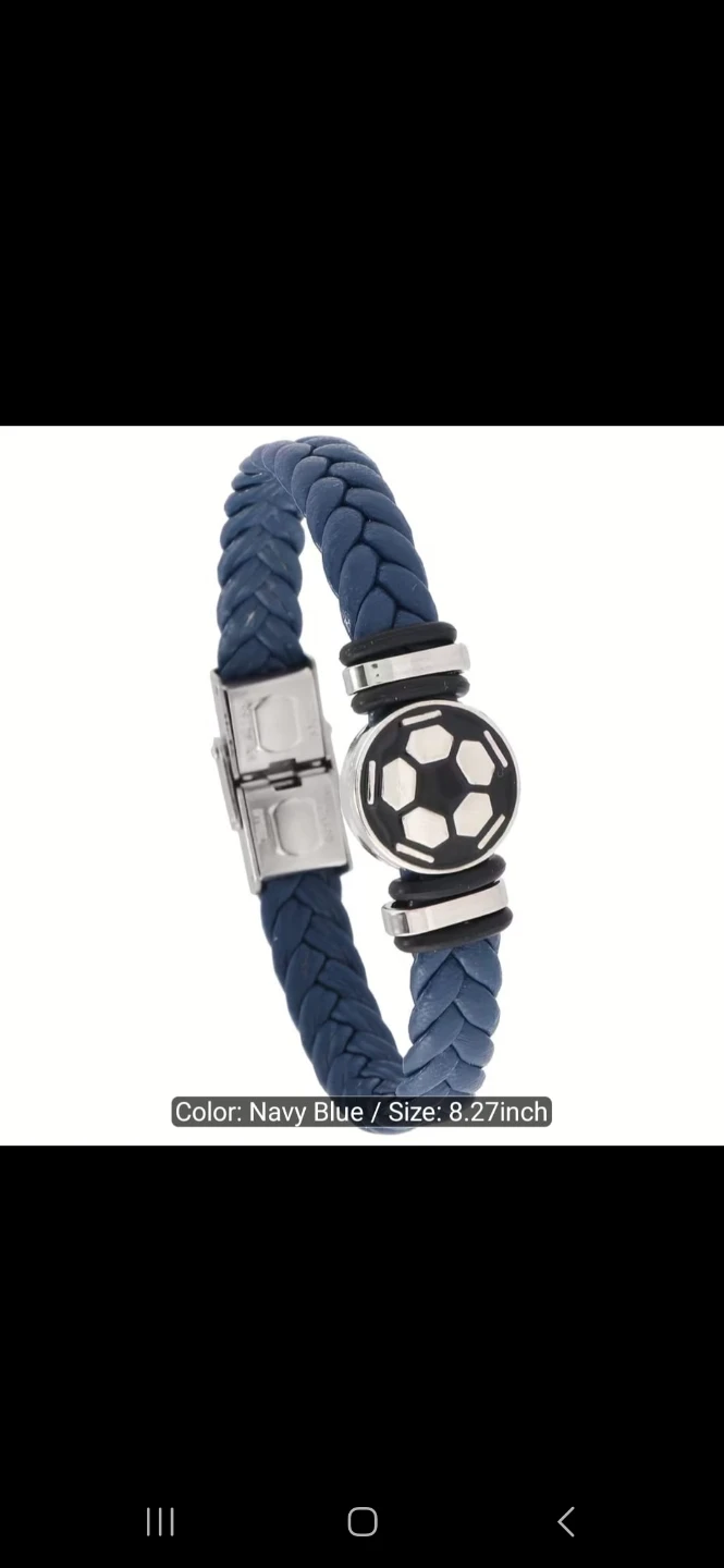Soccer Ball Bracelet - White, Navy Blue, or Crimson - photo 5