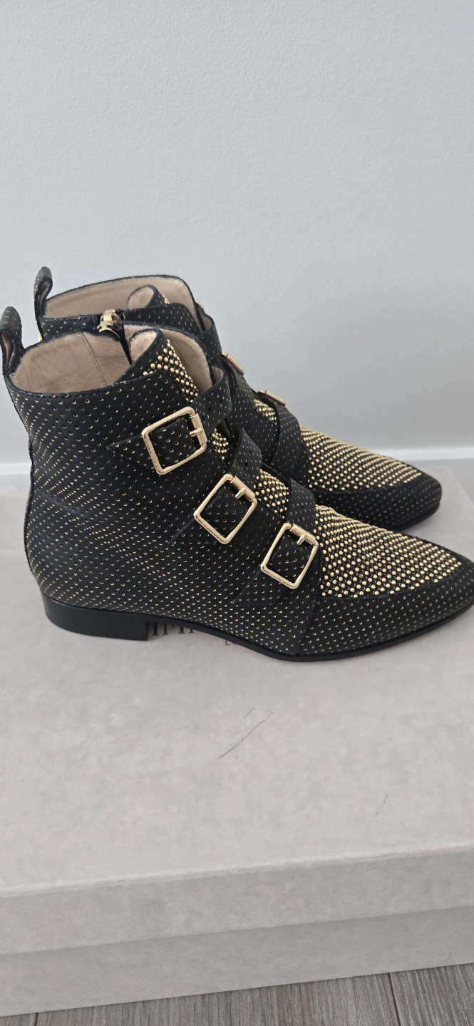 Jimmy Choo Black & Gold Studded Ankle Boots - photo 2