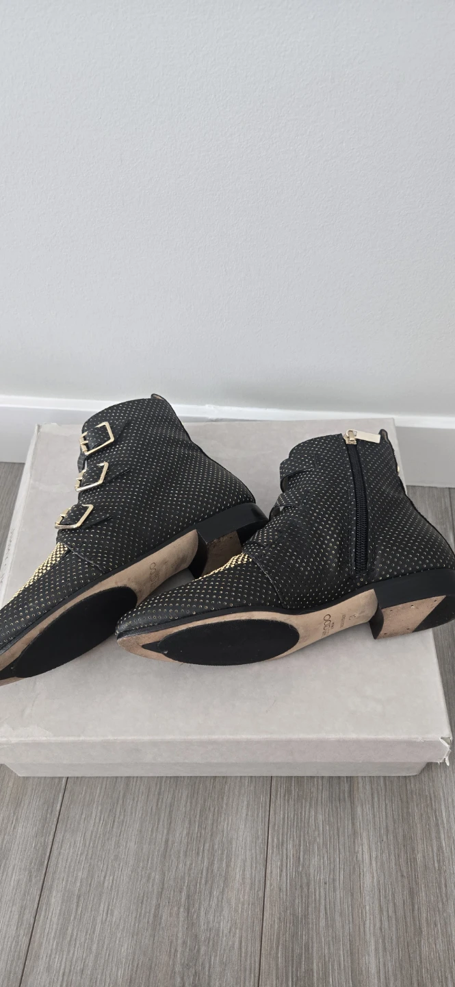 Jimmy Choo Black & Gold Studded Ankle Boots - photo 4