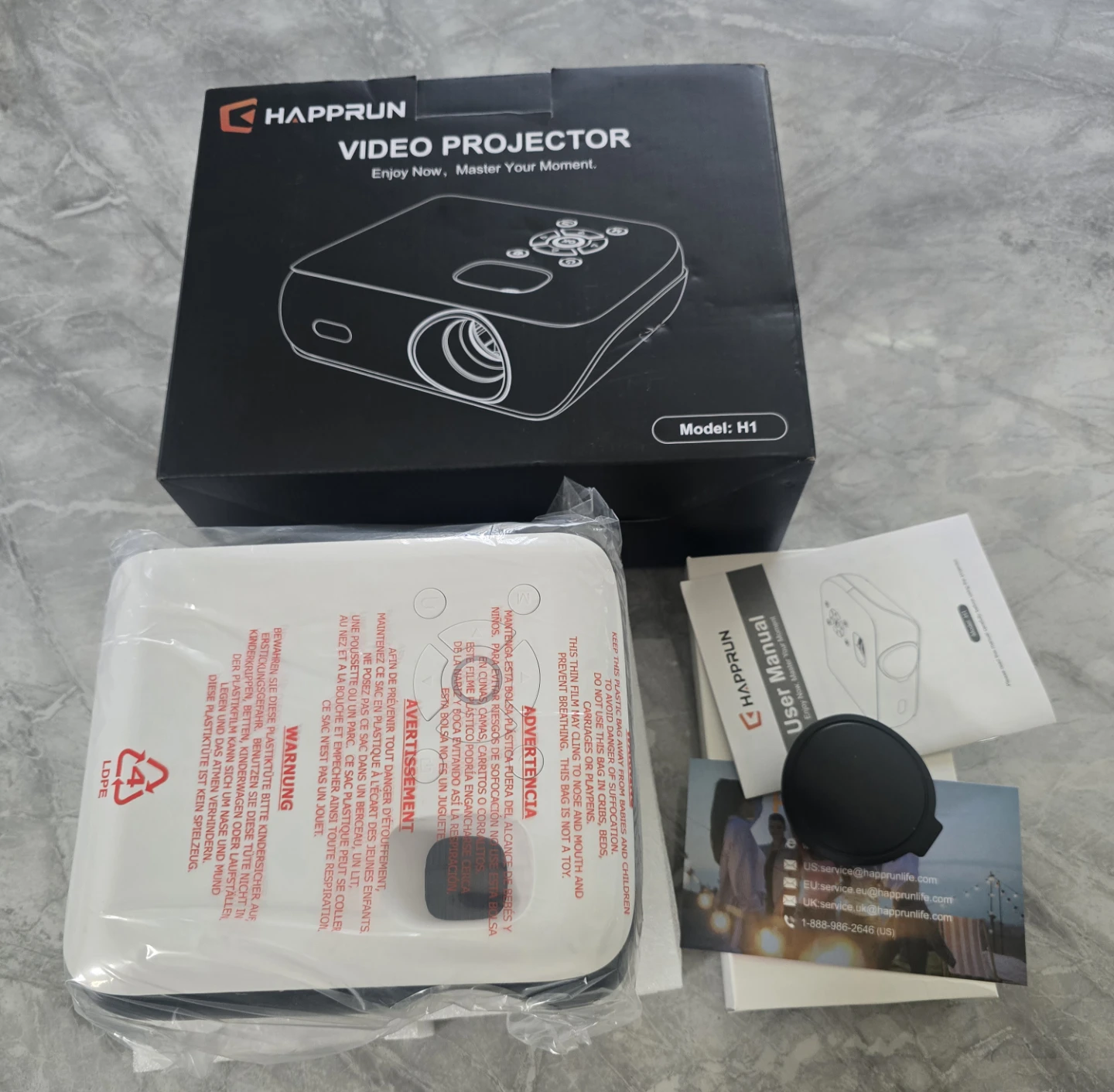Happrun Video Projector H1 4K Support, 1080P Native - photo 2