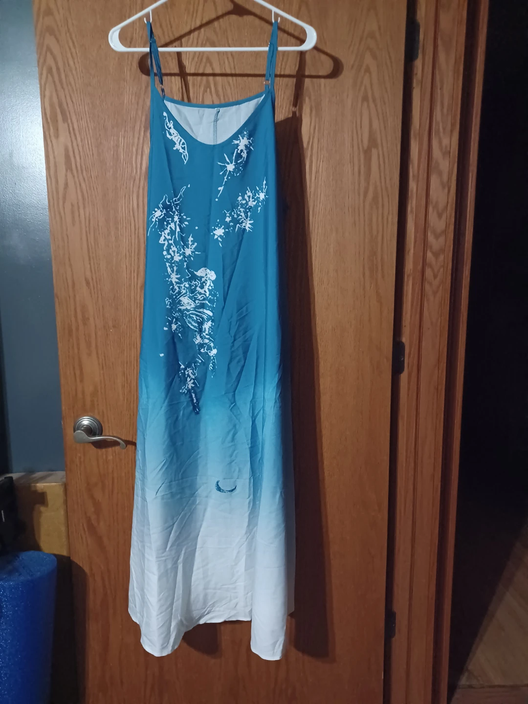 Women's Blue Ombre Maxi Dress with Sheer Kimono - photo 4