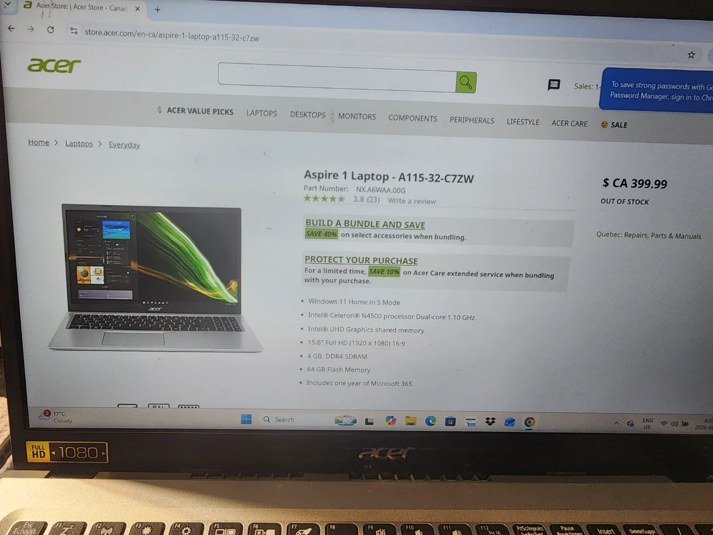 Acer Aspire 1 15"6 screen - photo 4