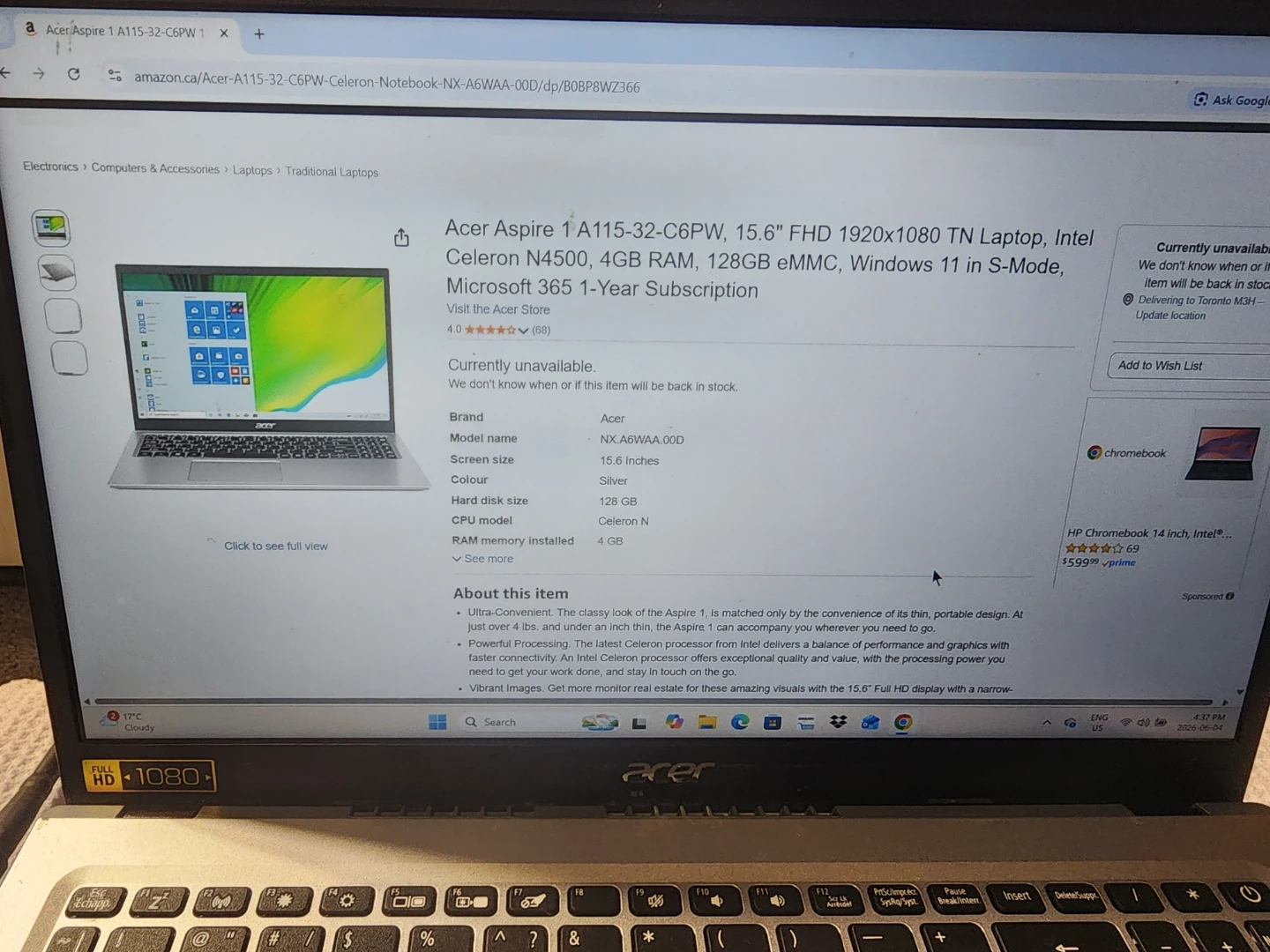 Acer Aspire 1 15"6 screen - photo 5