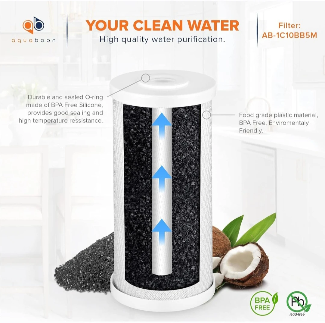 Aquaboon 5 Micron Carbon Filter 10 x 4.5 Whole ... - photo 3