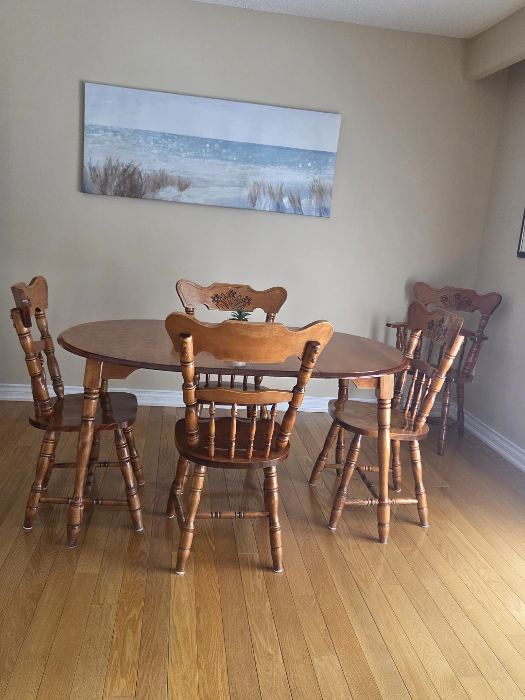 Wooden Dining Table Set with 5 Chairs