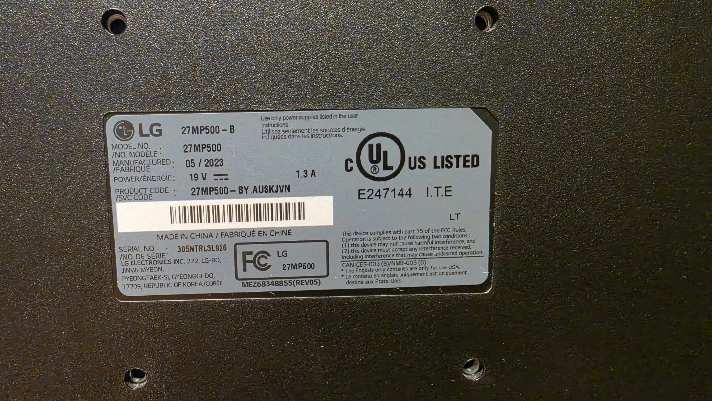 LG 27MP500-B Monitor - photo 4