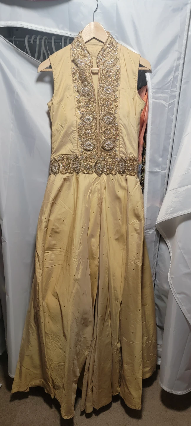 Gold Embellished Sleeveless Maxi Dress - photo 3