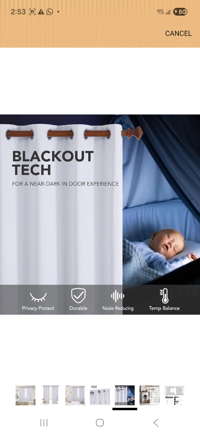 White Thermal Insulated Blackout Curtains - photo 5