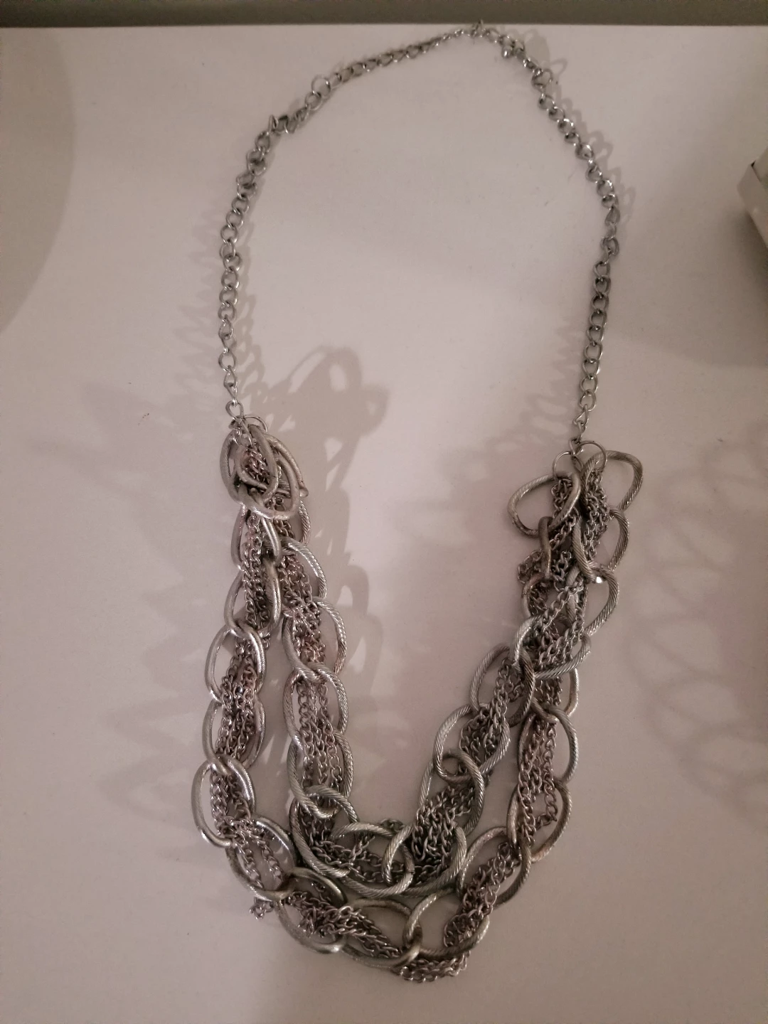 Silver Tone multi-chain necklace