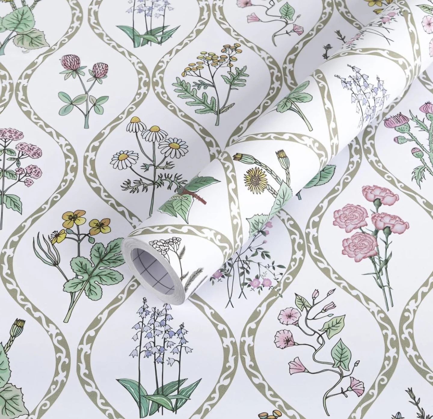 Vintage Floral Peel & Stick Wallpaper Removable 17.7" x 118"