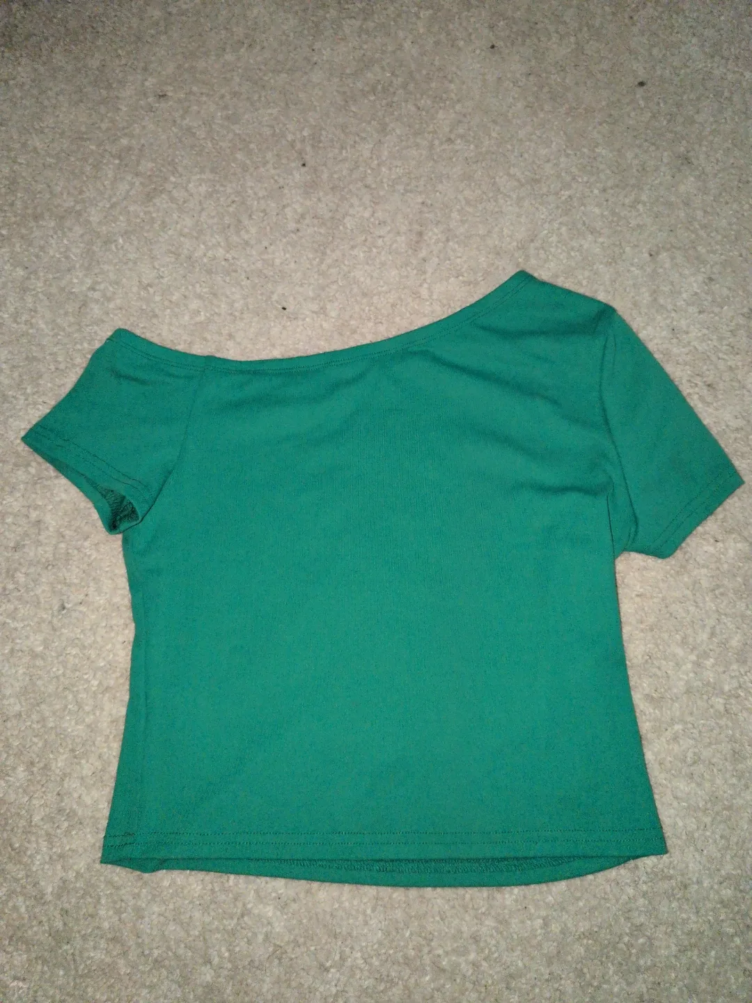 Green Jamaica Off The Shoulder Crop Top - photo 2