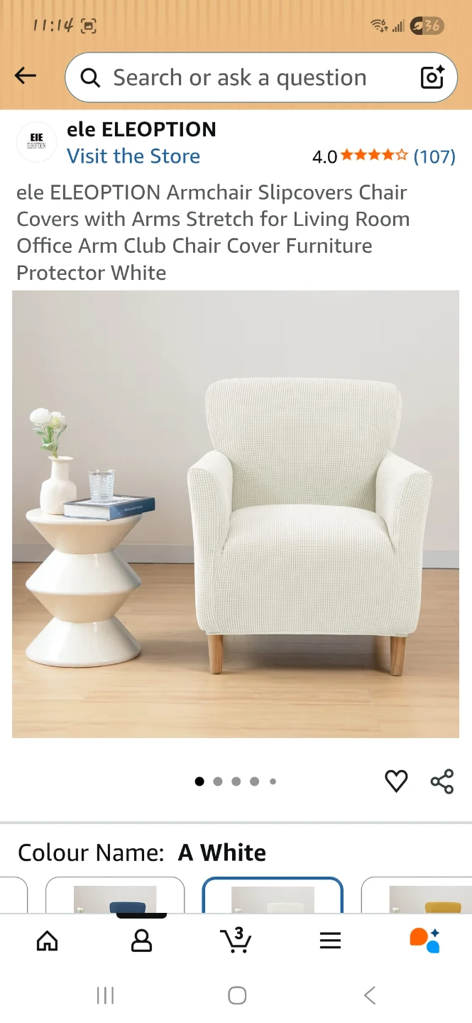 Armchair Slipcover White