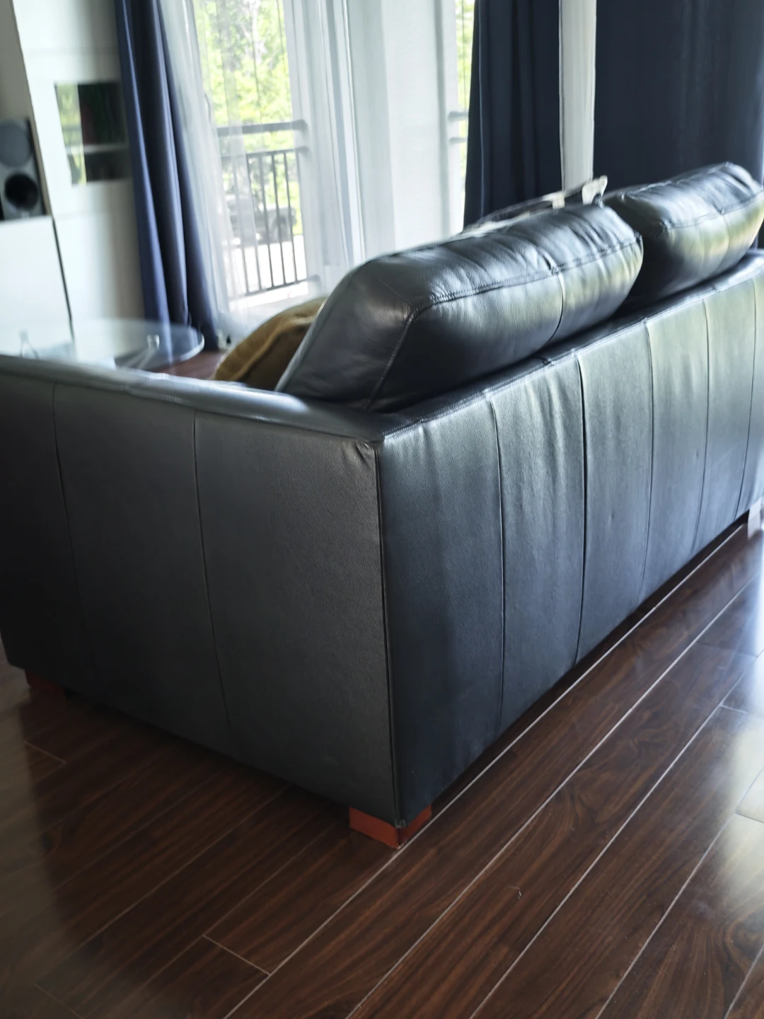 Moving Sale - Black Leather Sofa - photo 2