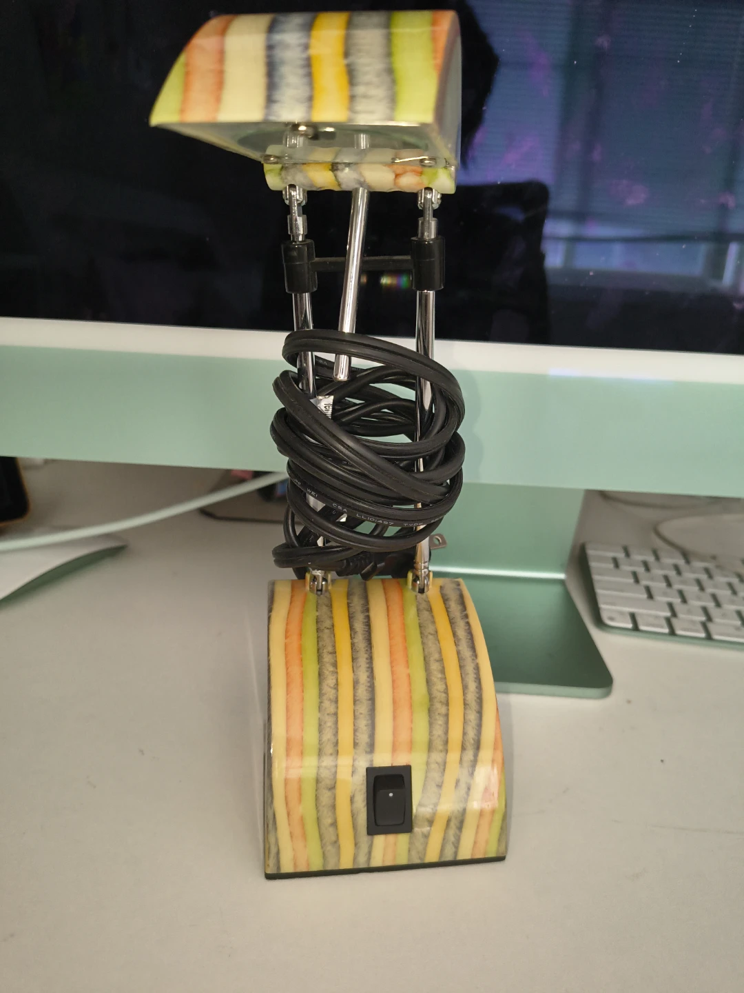 Adjustable Desk Lamp with Wood Grain Base - photo 2