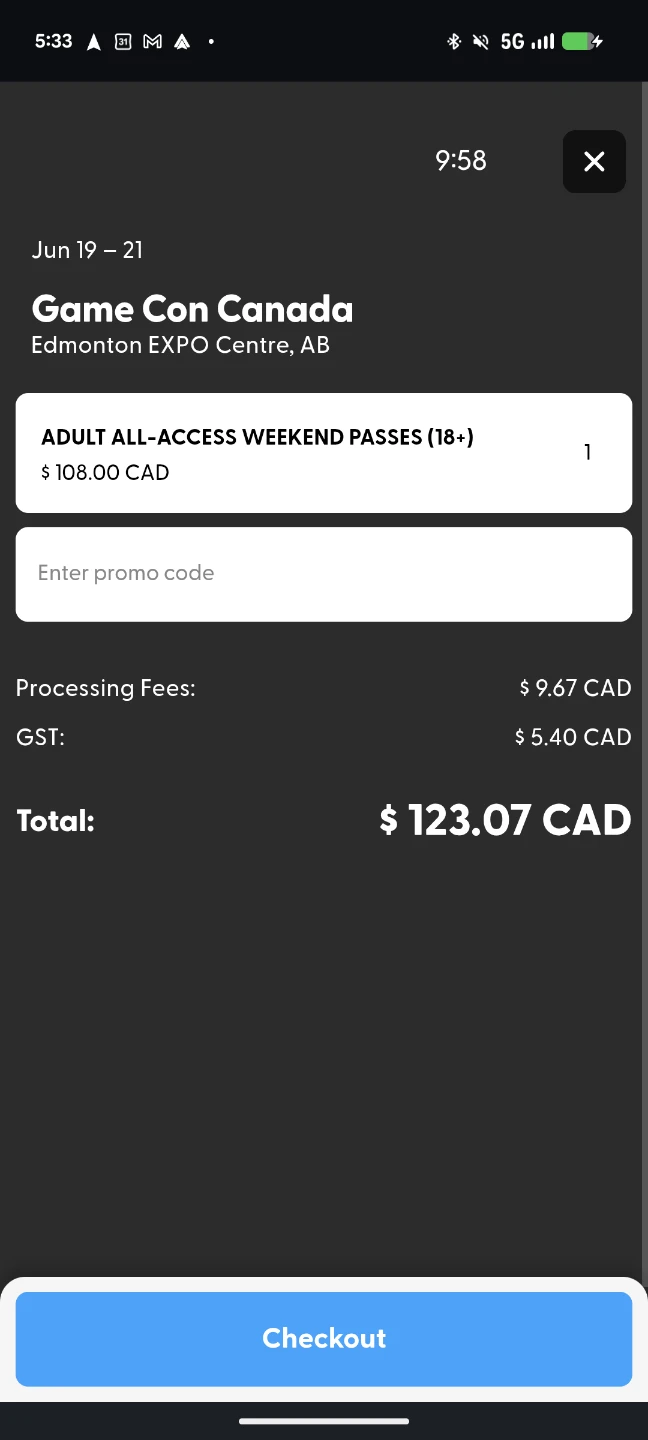 Game Con Canada Adult All-Access Weekend Passes