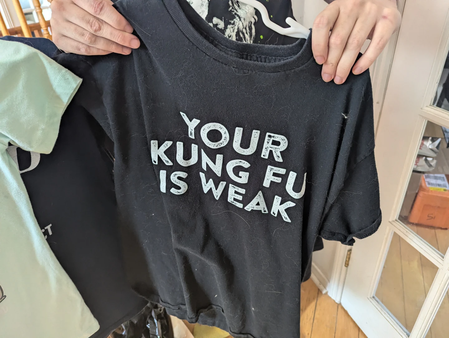 Black "Your Kung Fu Is Weak" T-Shirt - photo 2
