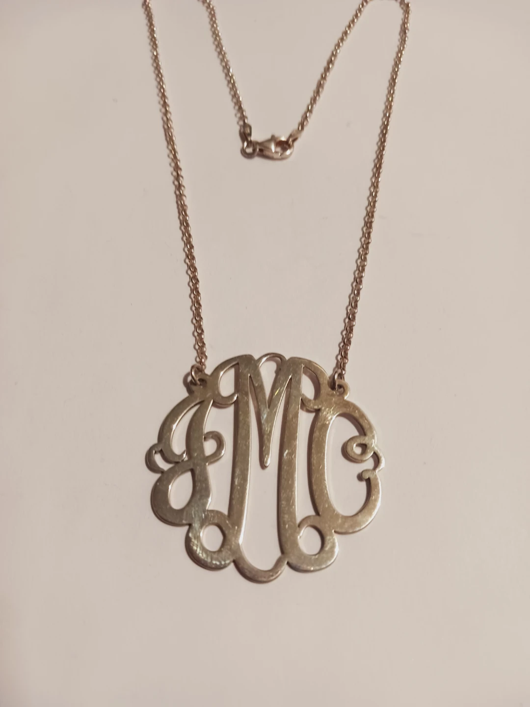 ROSS SIMONS Sterling Silver 925 Monogram "M" Pendant Necklace
