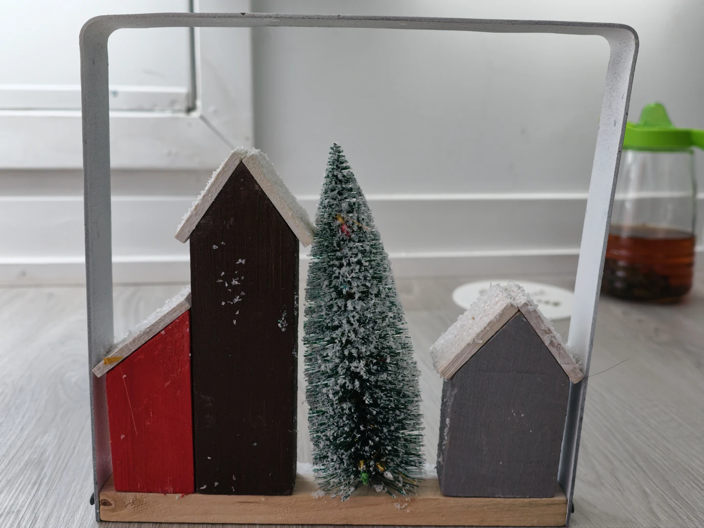 Wooden Christmas Village Houses with Tree Decoration - photo 2
