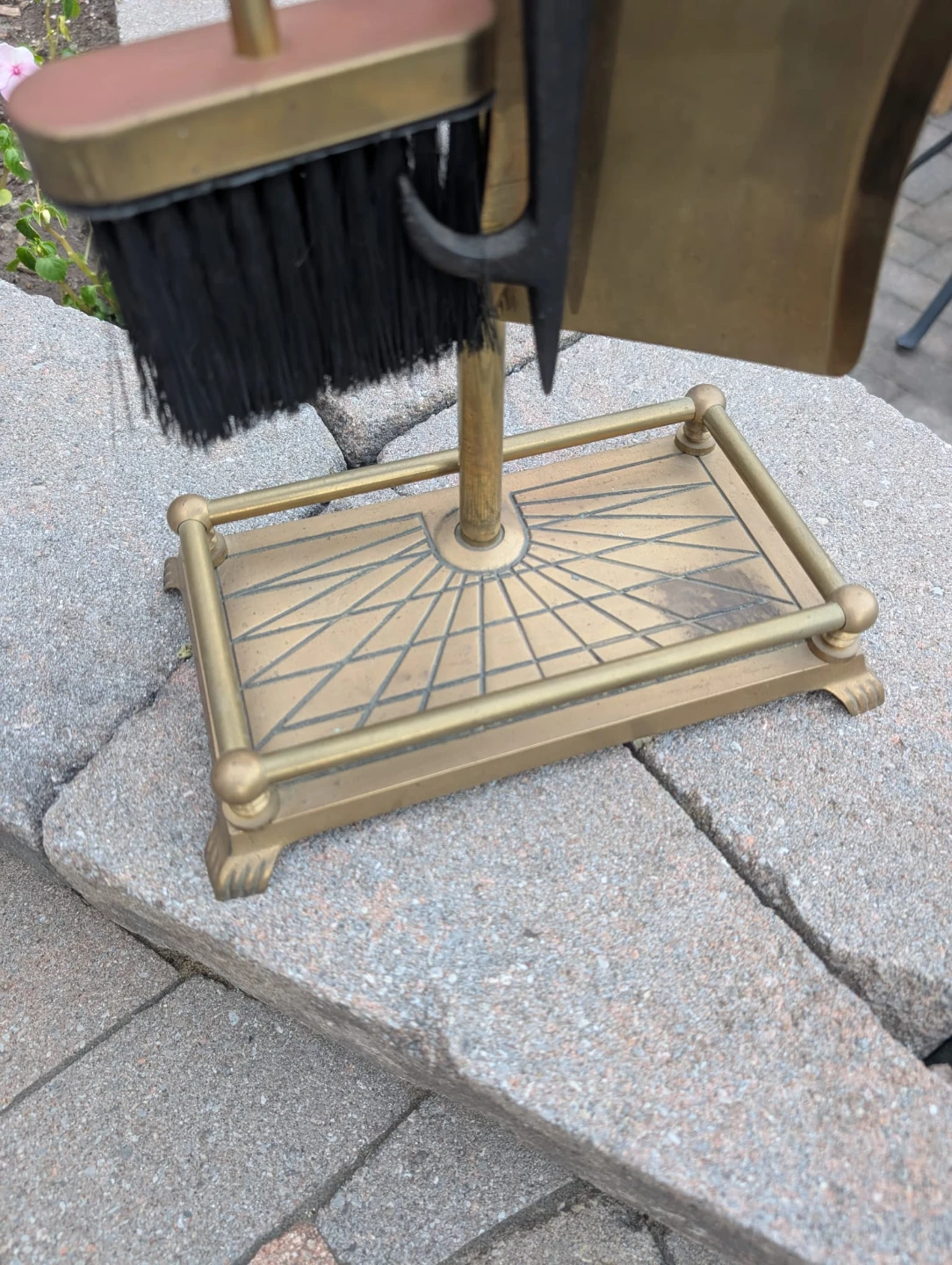 Vintage Equestrian Horse Head Brass Fireplace Tool Set - photo 5