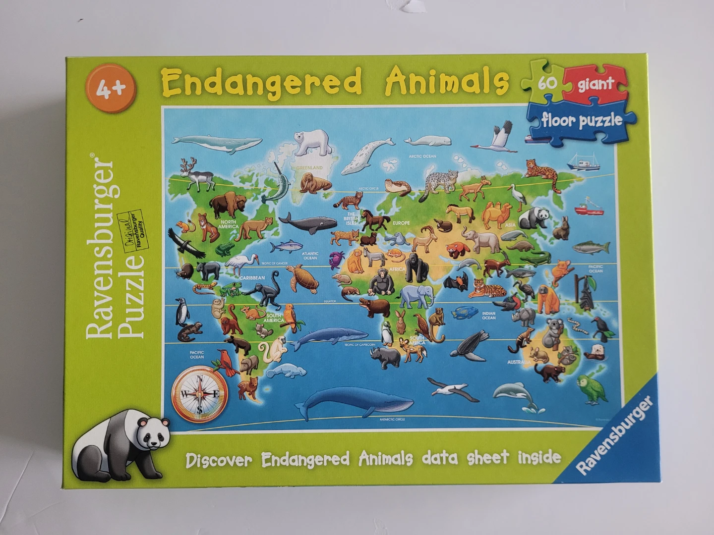 Ravensburger Endangered Animals 60 Piece Giant Floor Puzzle