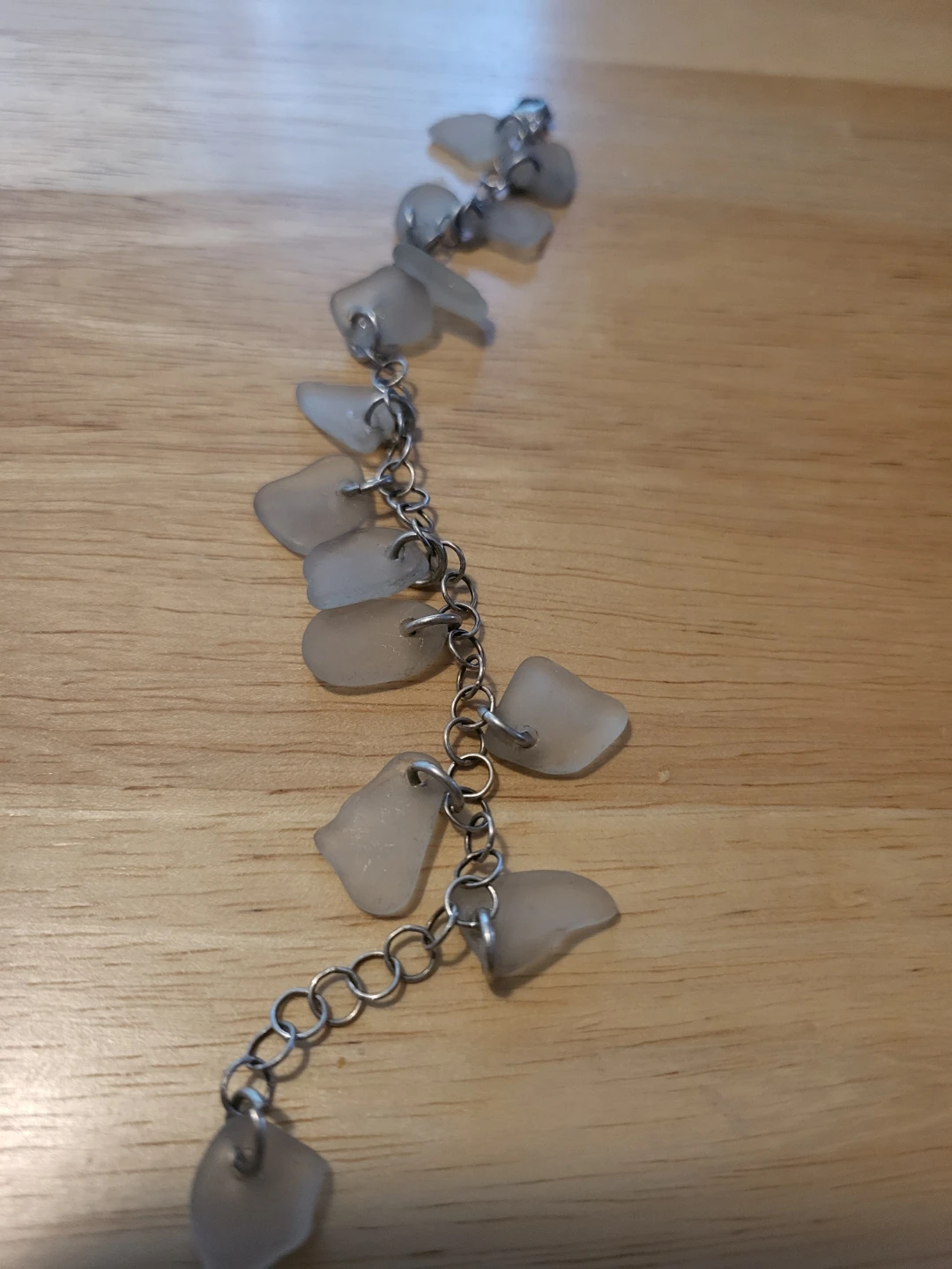 Sterling Silver Sea Glass Charm Bracelet