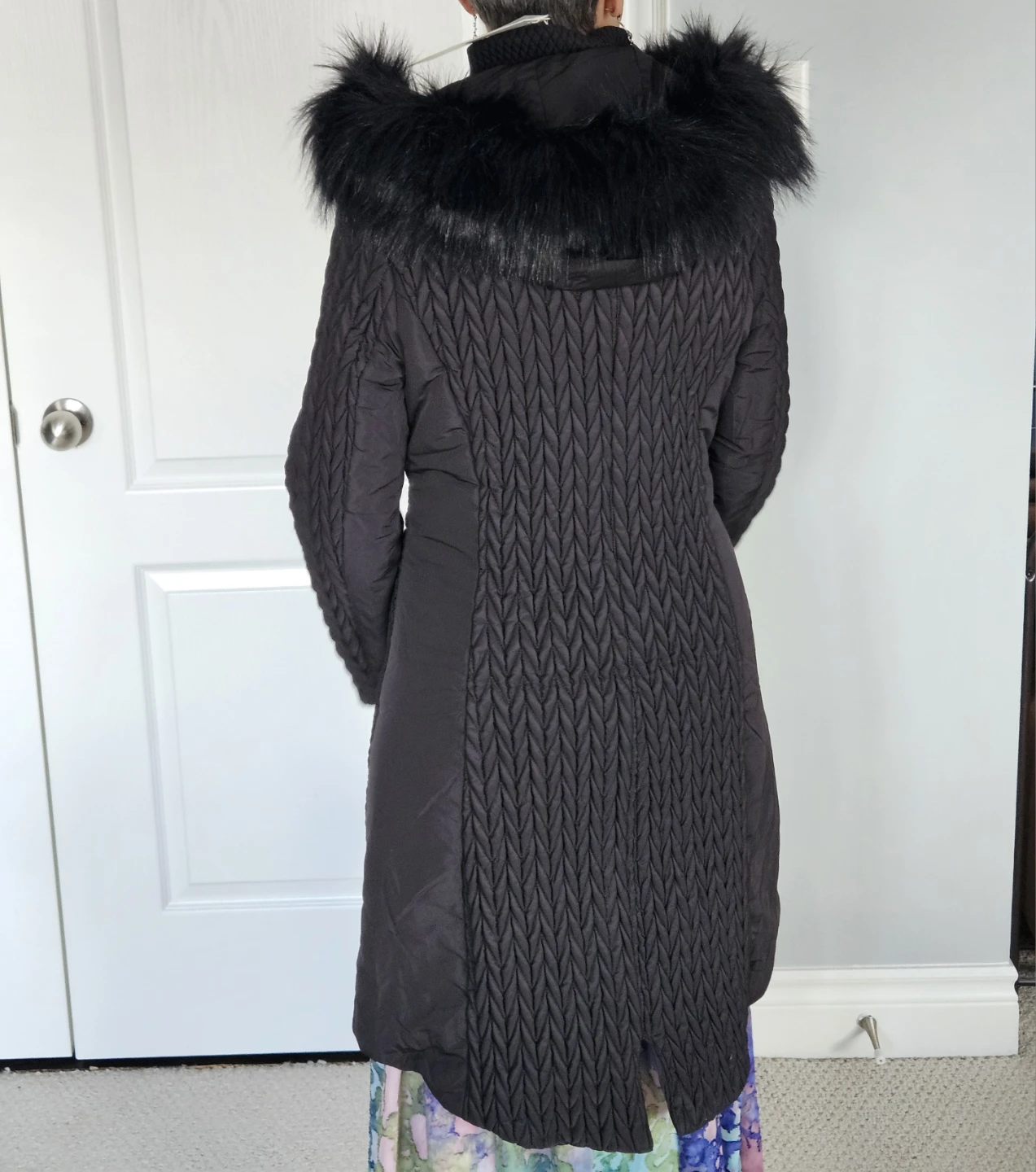 Size Small 'Today's Designer' Long Faux Fur Black Coat - photo 3