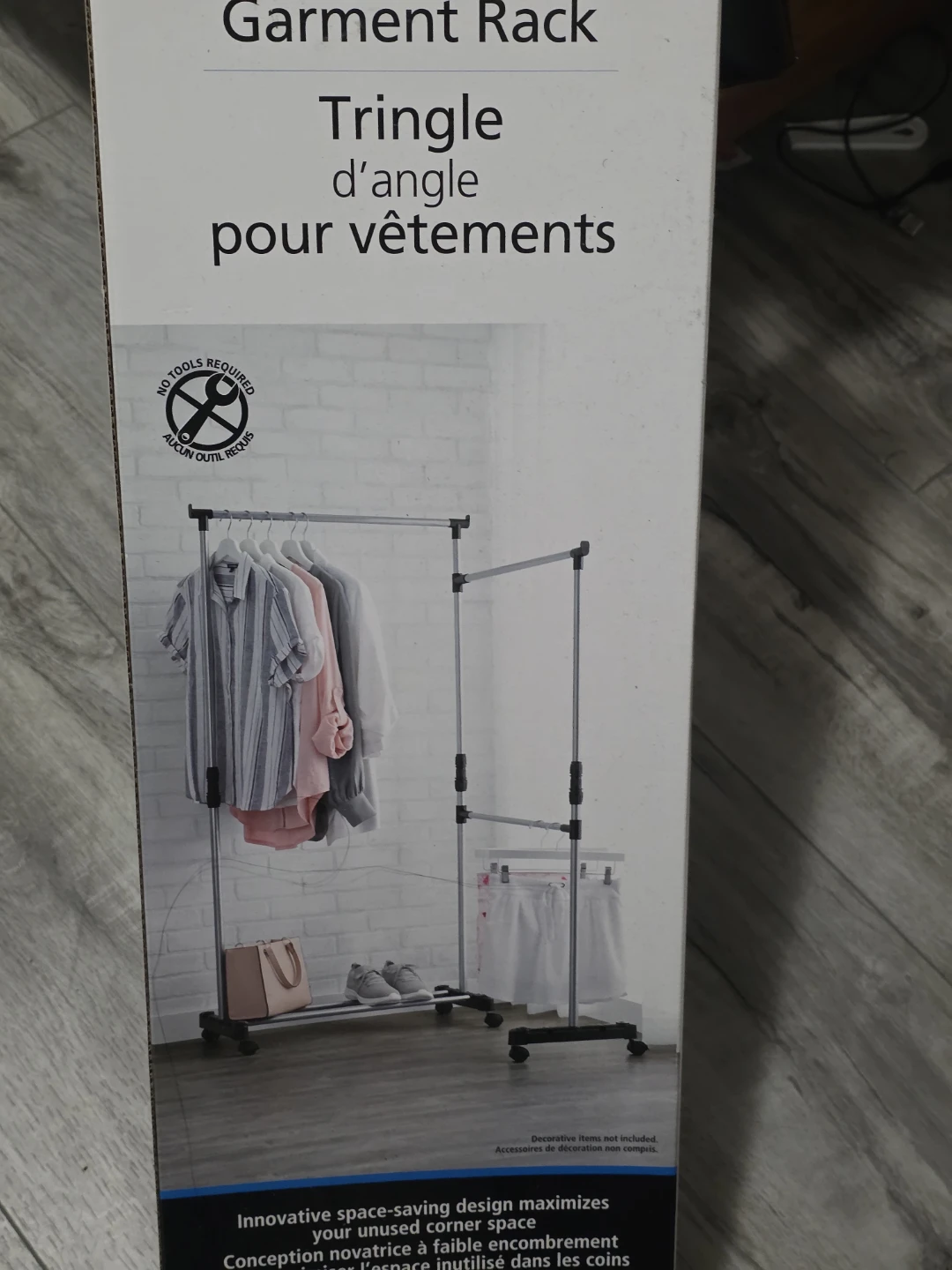 Adjustable Garment Rack - Space Saving Corner Design - photo 2