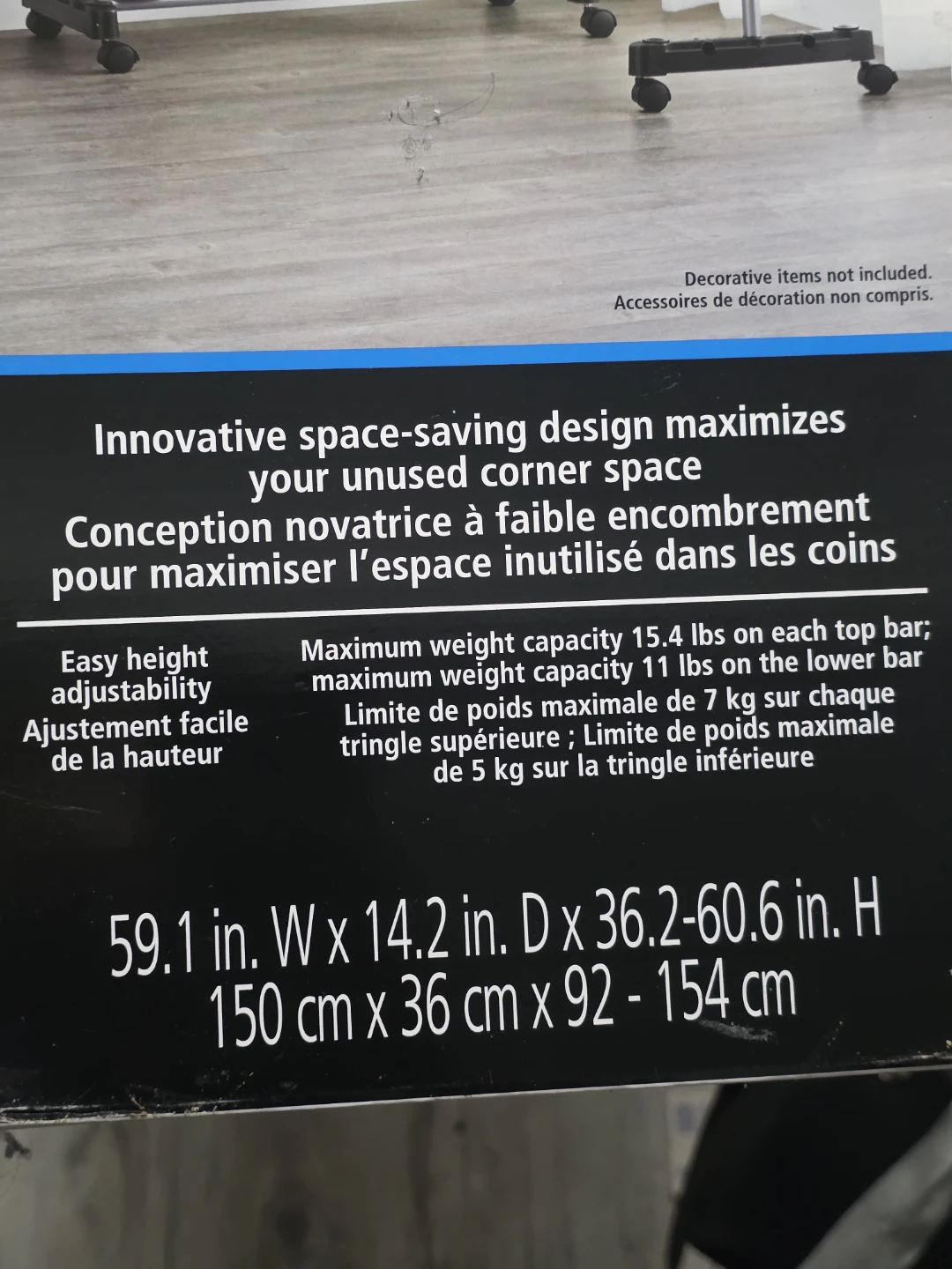 Adjustable Garment Rack - Space Saving Corner Design - photo 3