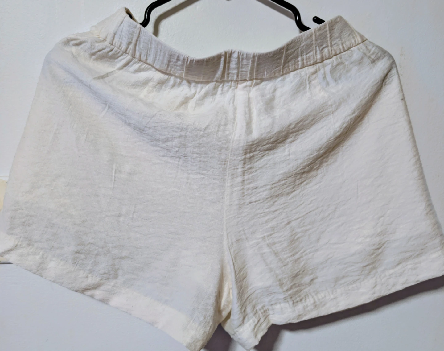 ⚽ H&M Off White Elastic Waist Shorts - photo 2